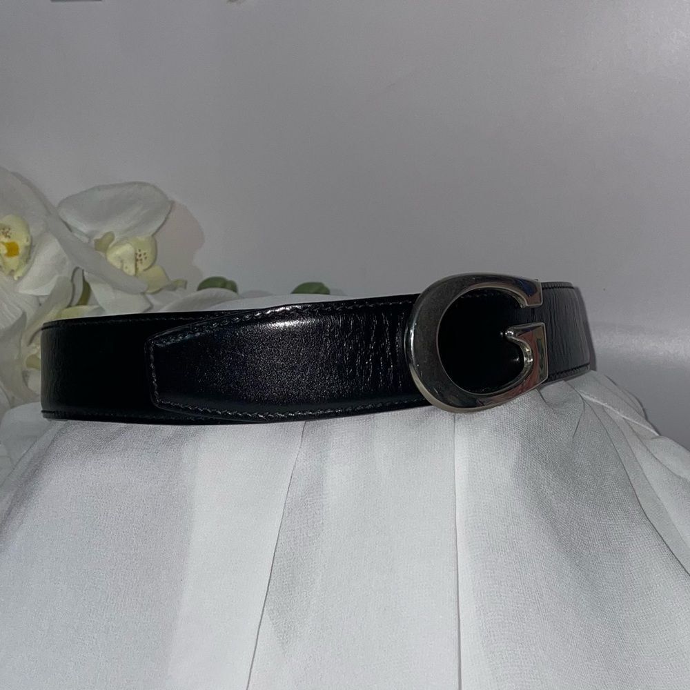 Authentic Gucci Black and Silver Leather Belt - Picture 2 of 8